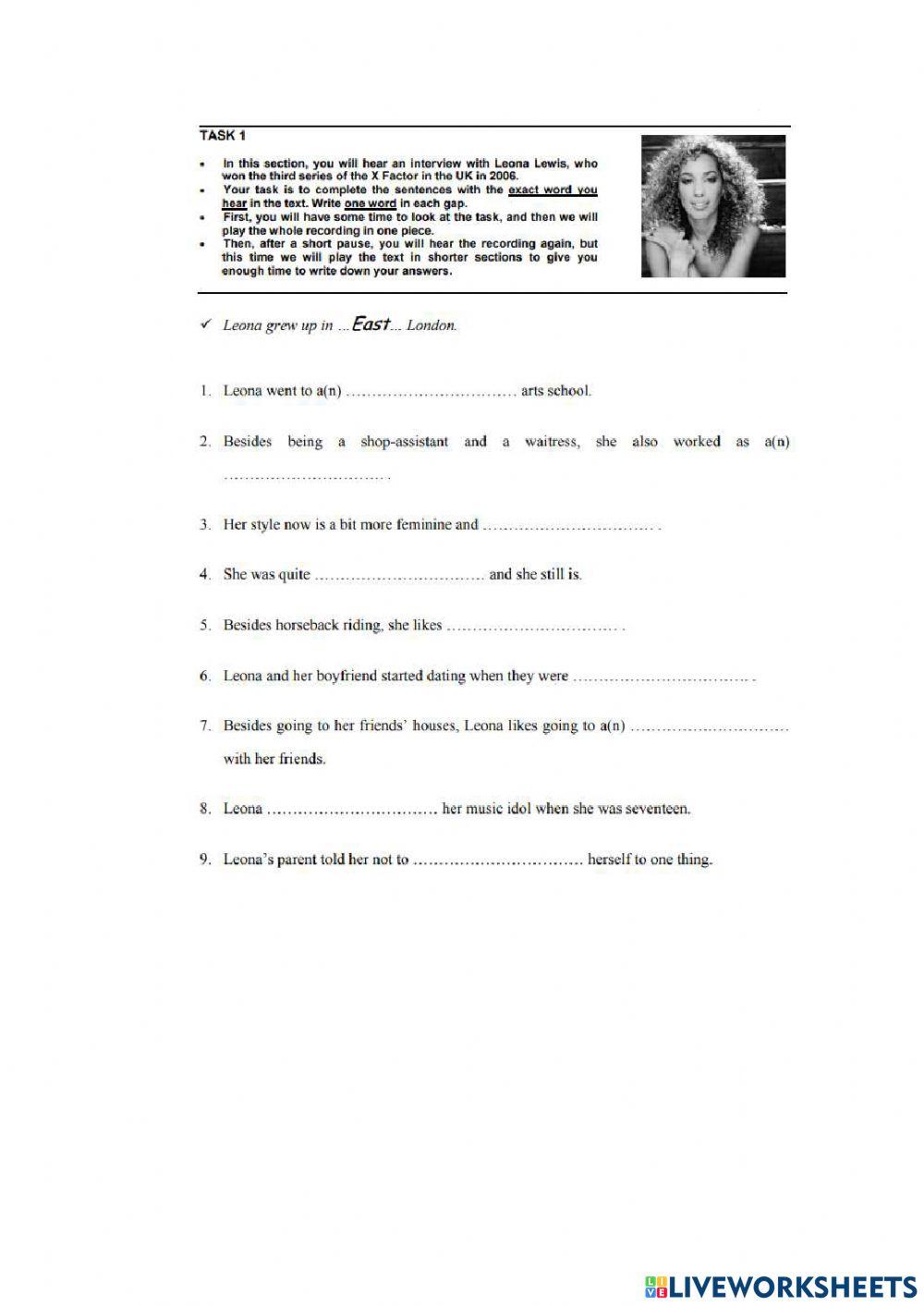 B1 listening mixed types