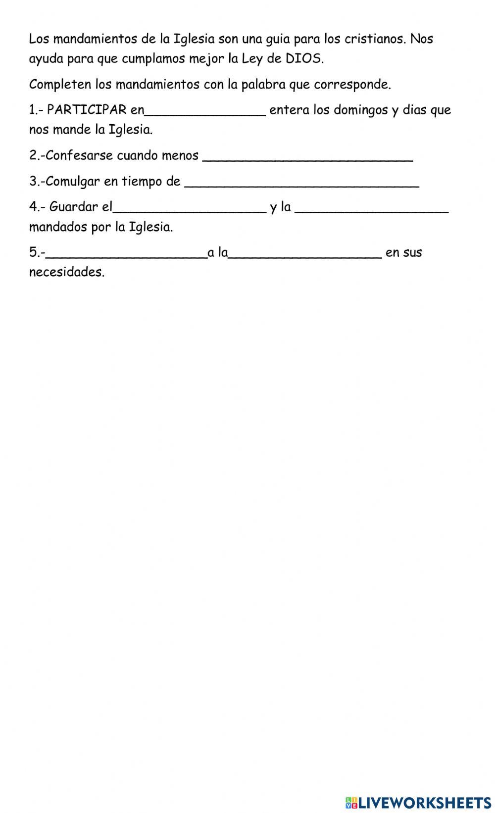 Mandamientos de la Iglesia