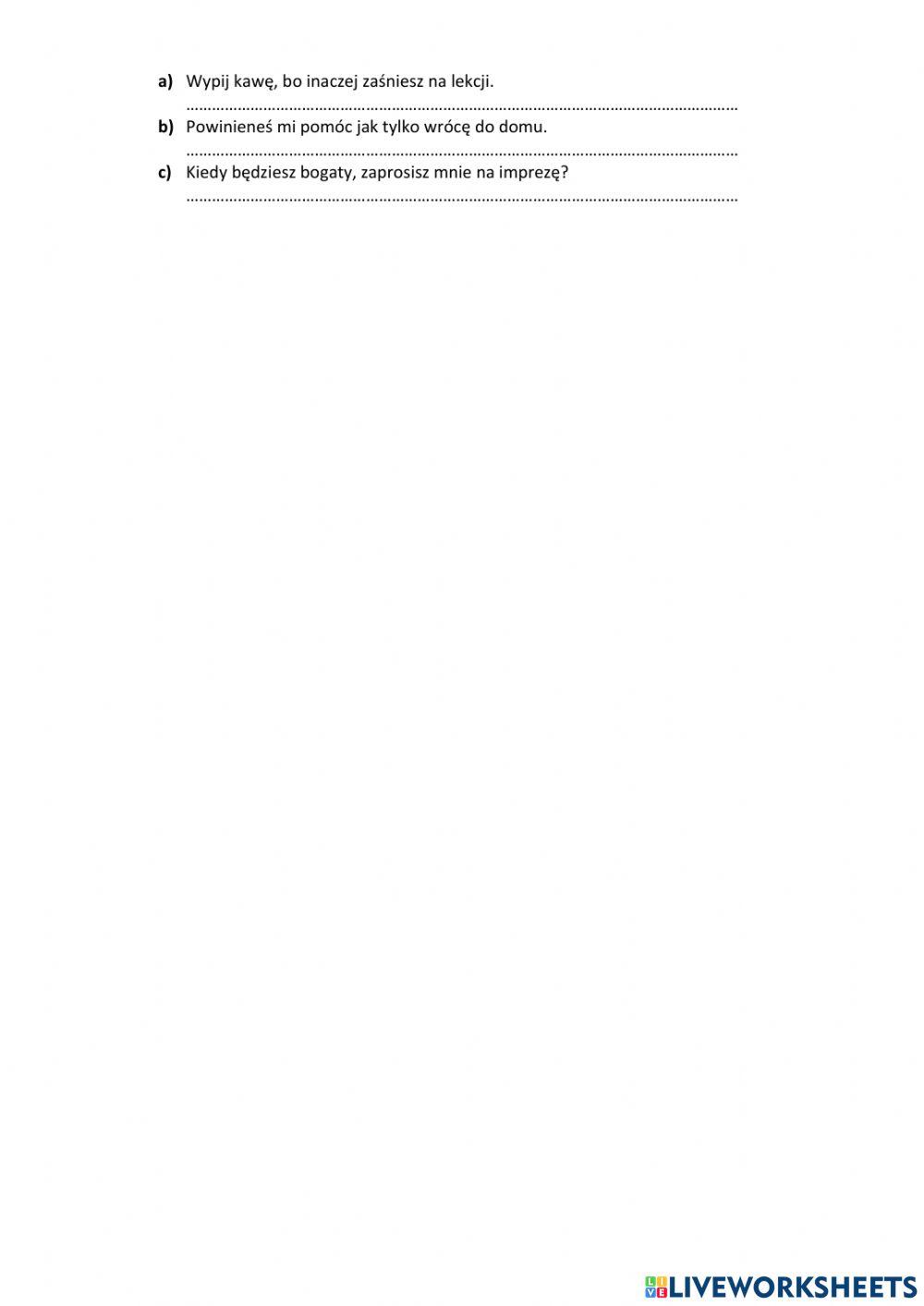 Conditionals (types: 0, 1, 2, 3)