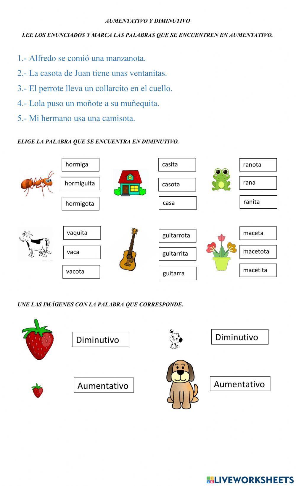 Aumentativo y diminutivo