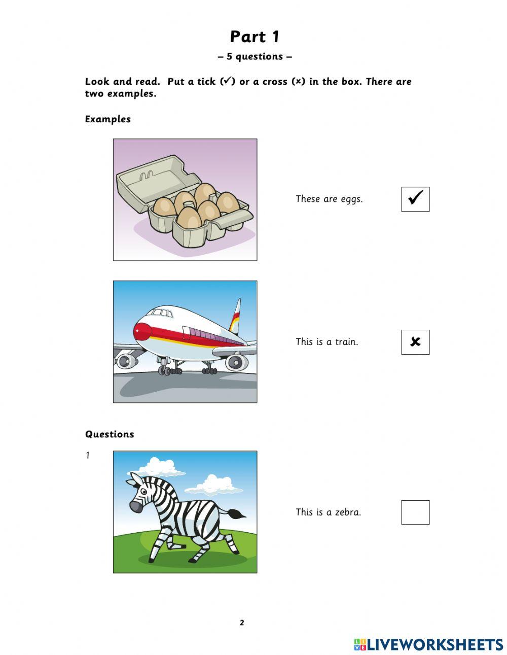 YLE STARTERS READING - WRITING MOCK EXAM - J3