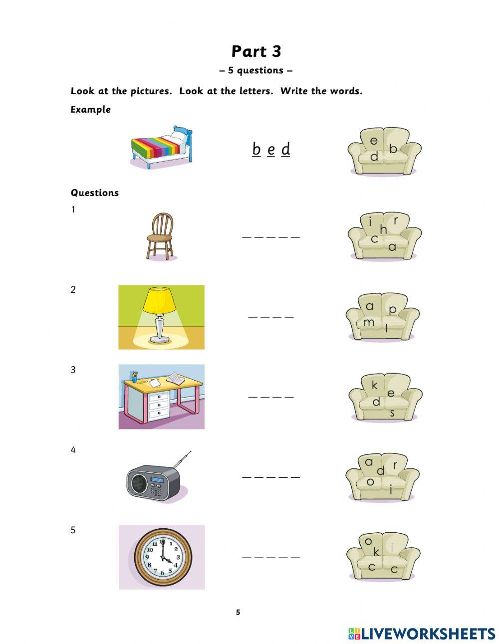 YLE STARTERS READING - WRITING MOCK EXAM - J3