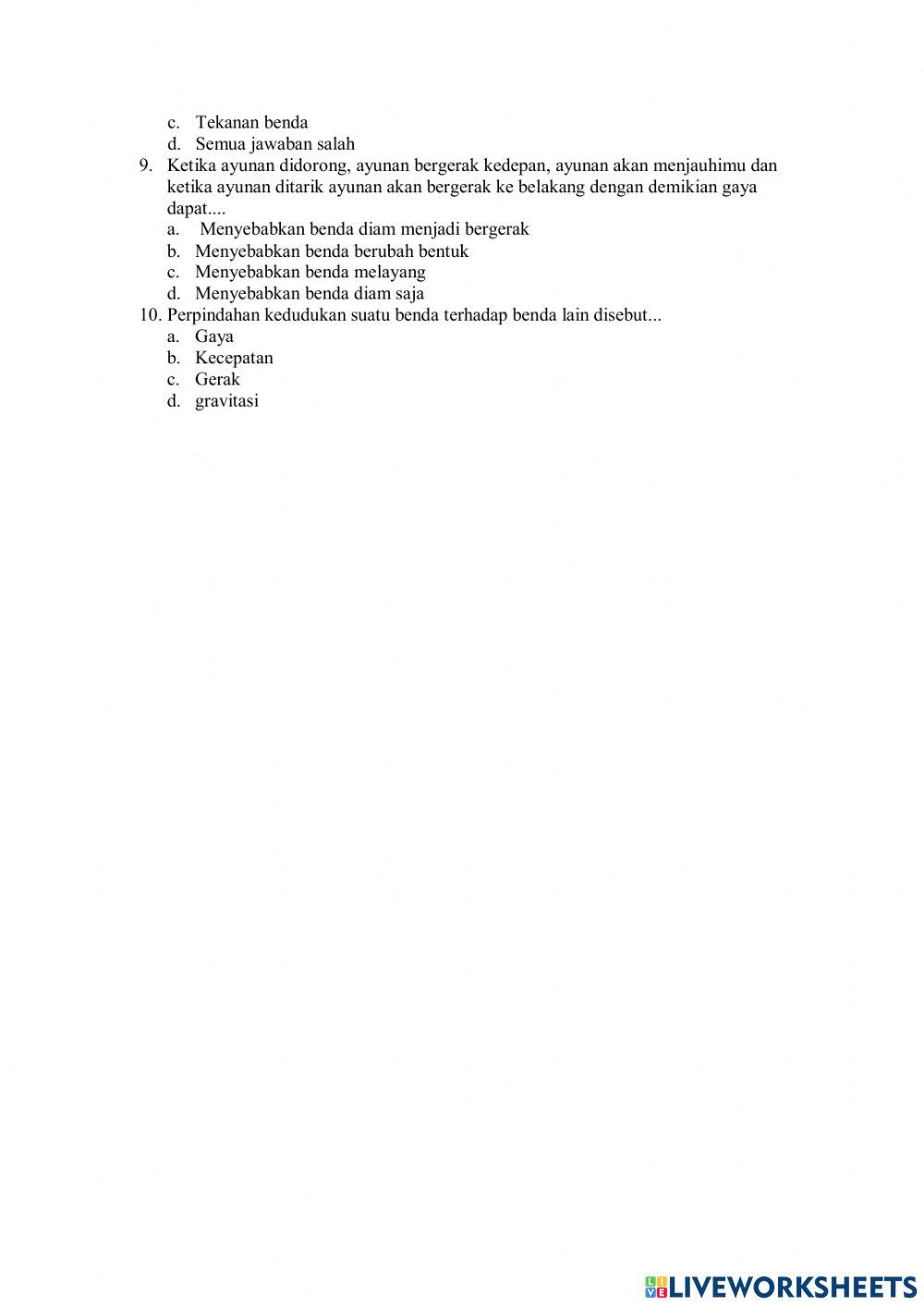 Lembar kerja peserta Didik mapel IPA