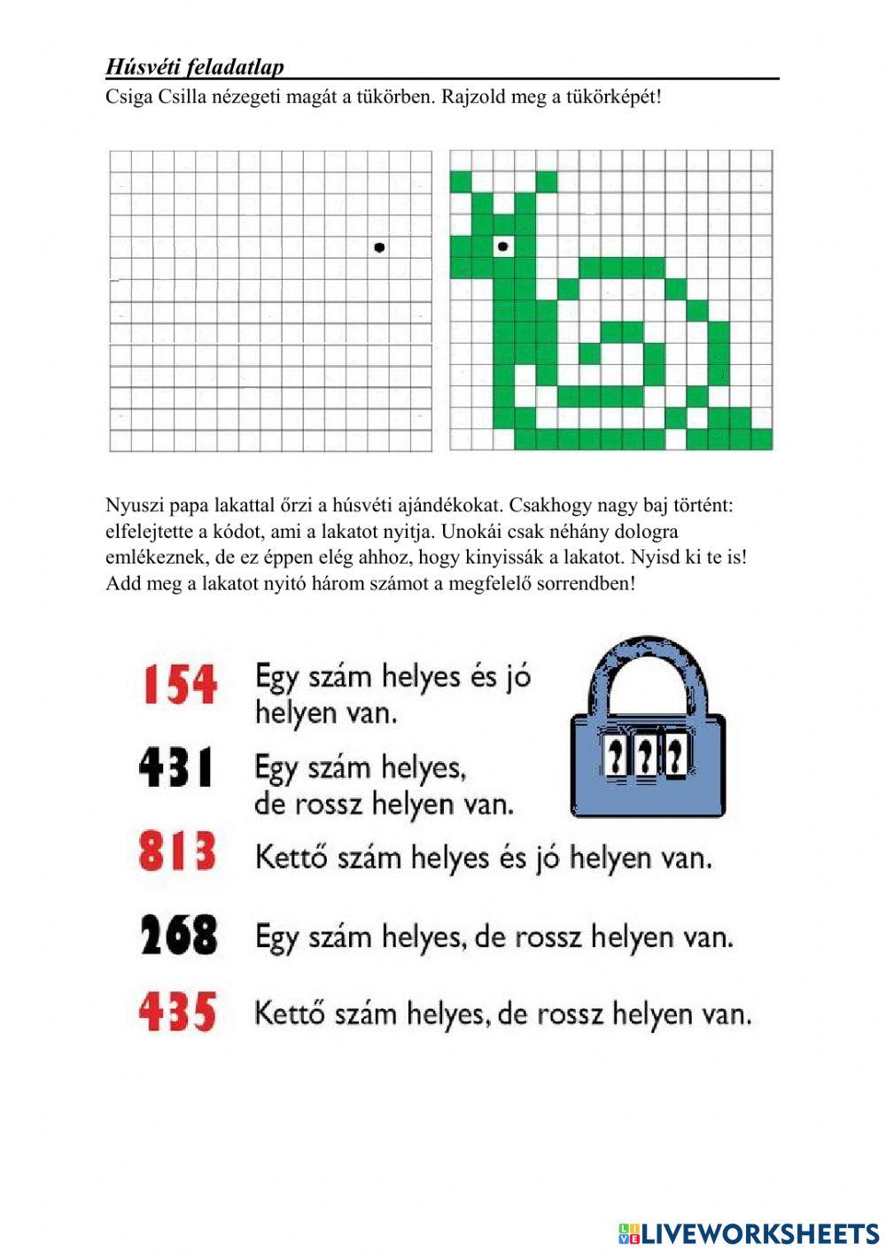 Húsvéti feladatlap