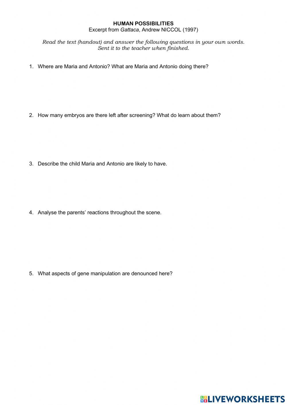 Human Possibilitis Gattaca