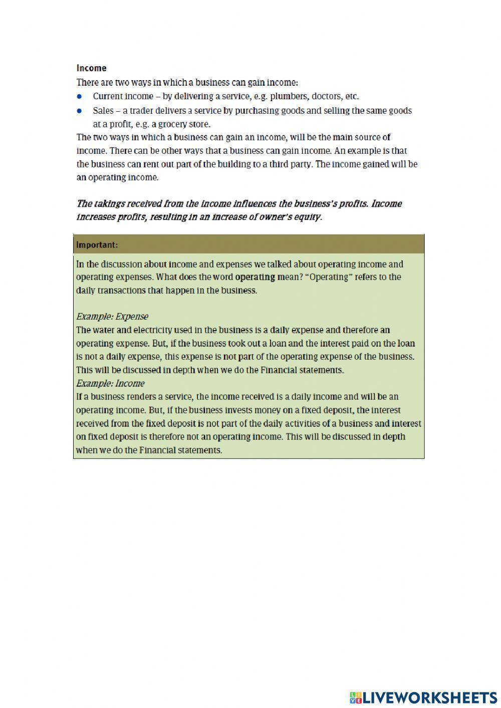 Financial accounting as a sole trader