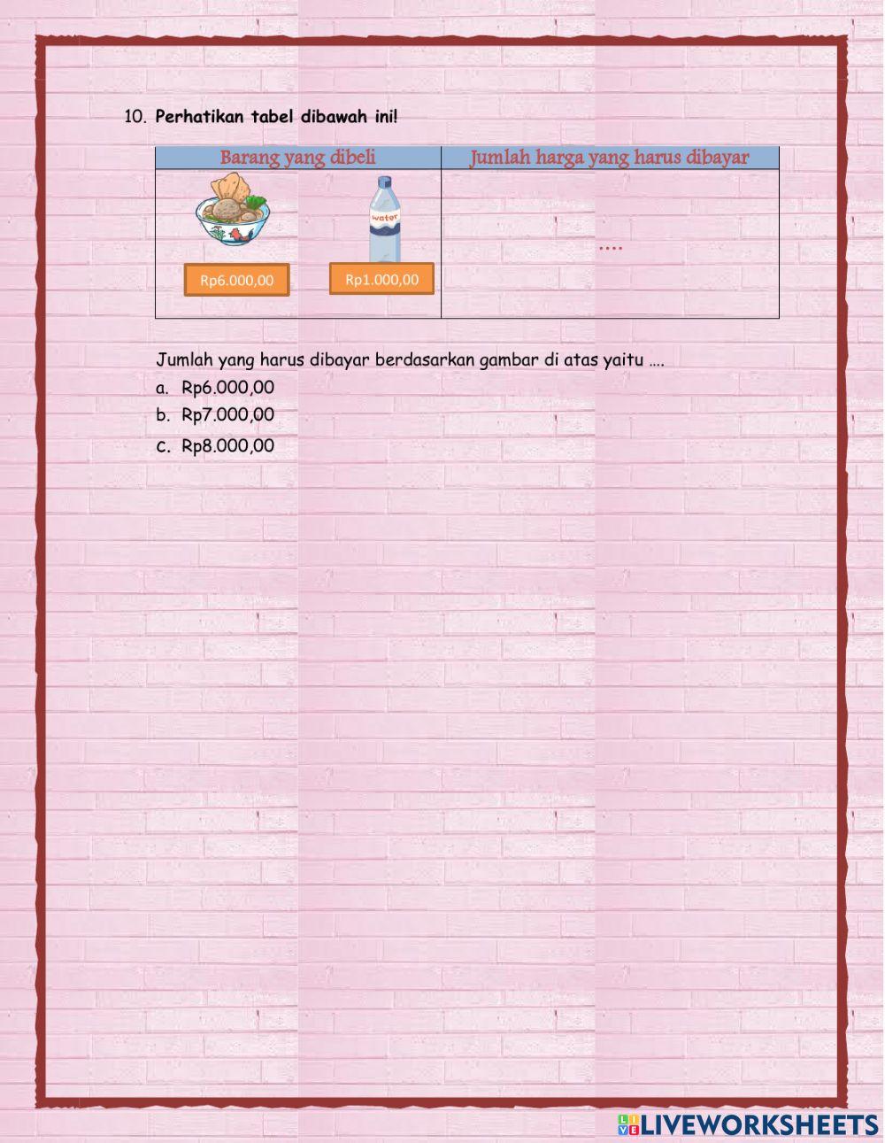 Latihan soal matematika