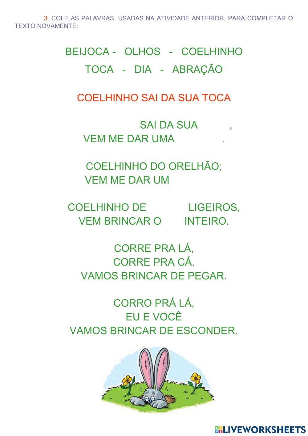 Interpretando - coelhinho sai da sua toca