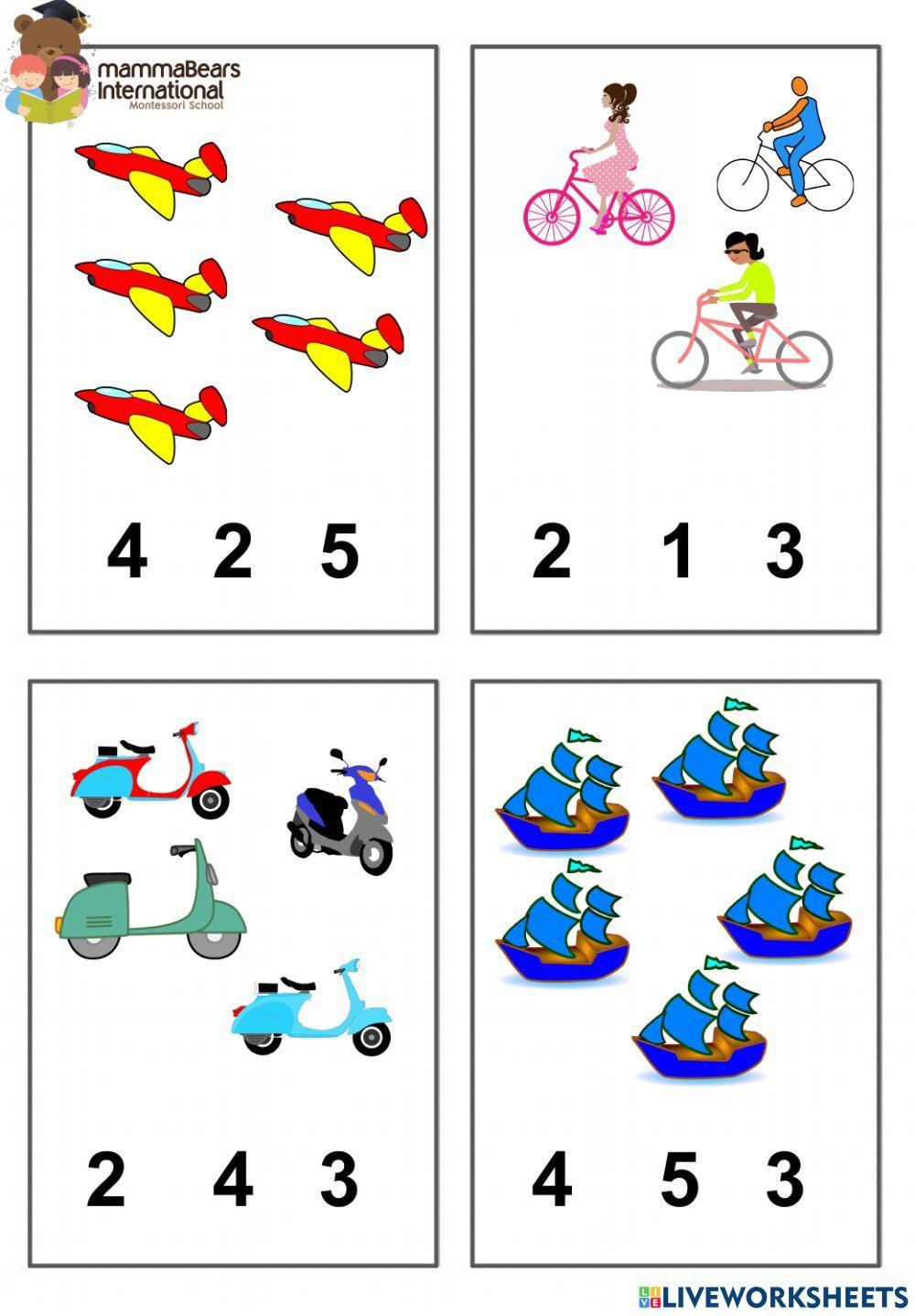 Counting Worksheets 1-5