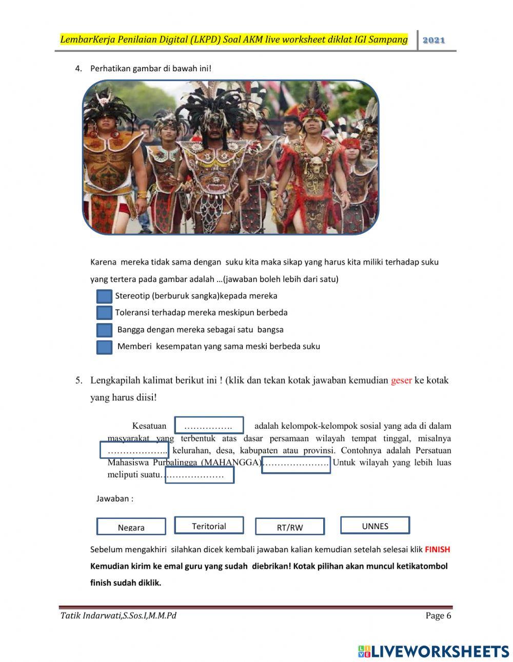 Latihan soal AKM Live Worksheet