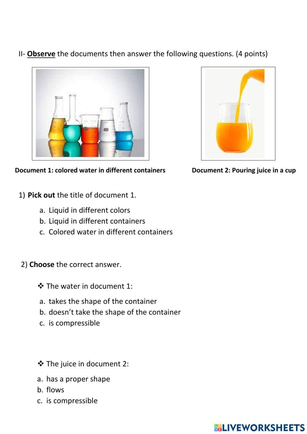 Characteristics of Liquids