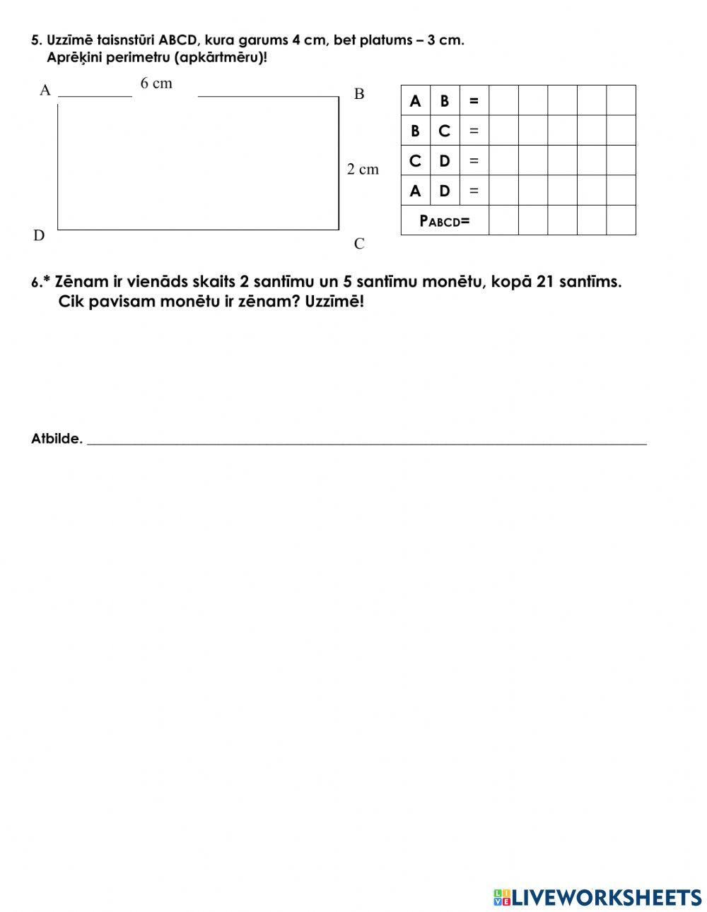 Pārbaudes darbs 2.klase