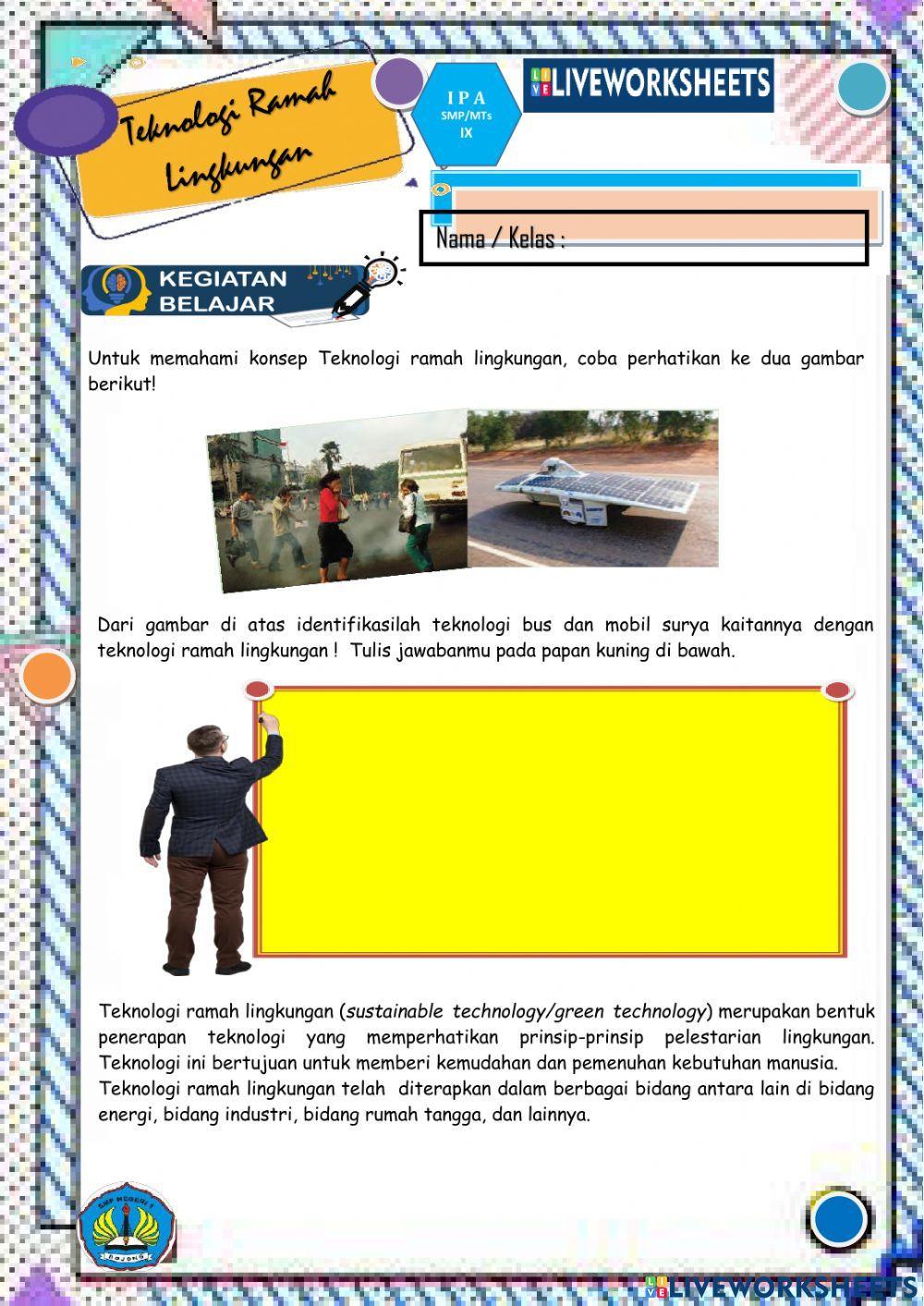 Lkpd teknologi ramah lingkungan