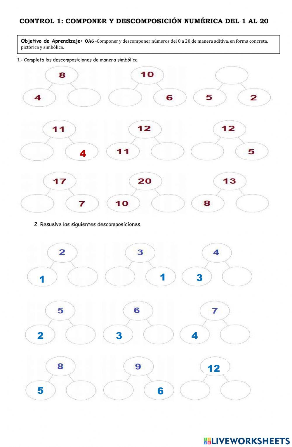 Control de COMPOSICIÓN Y DESCOMPOSICIÓN