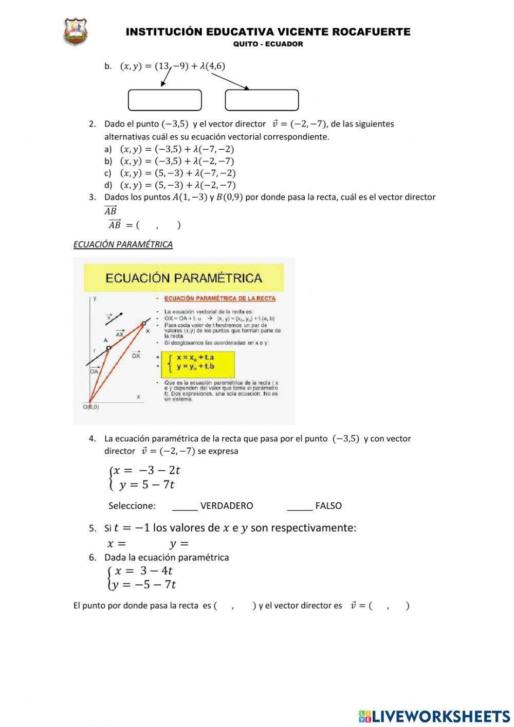 EJERCICIOS VECTORES 2DO