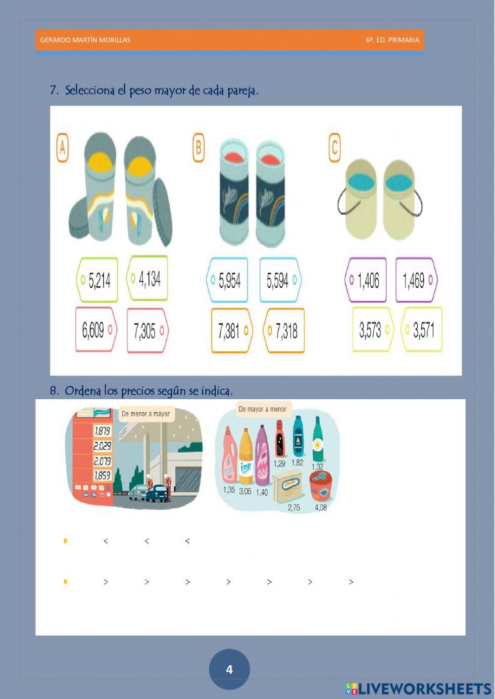 Numeración. Ficha 18.