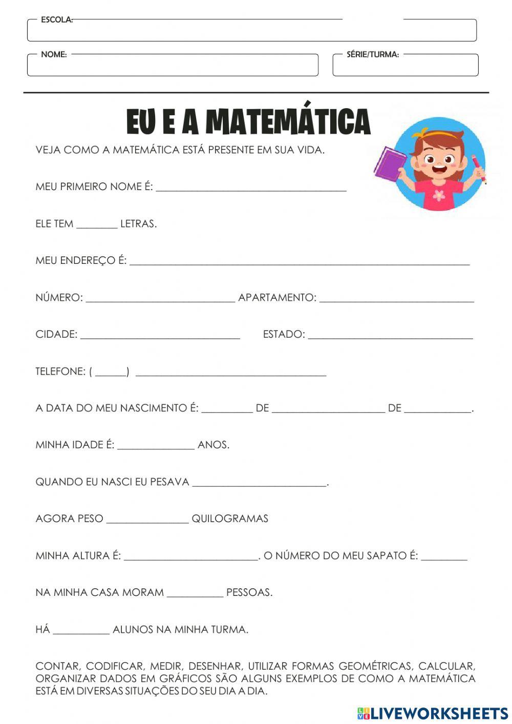 Eu e a matemática