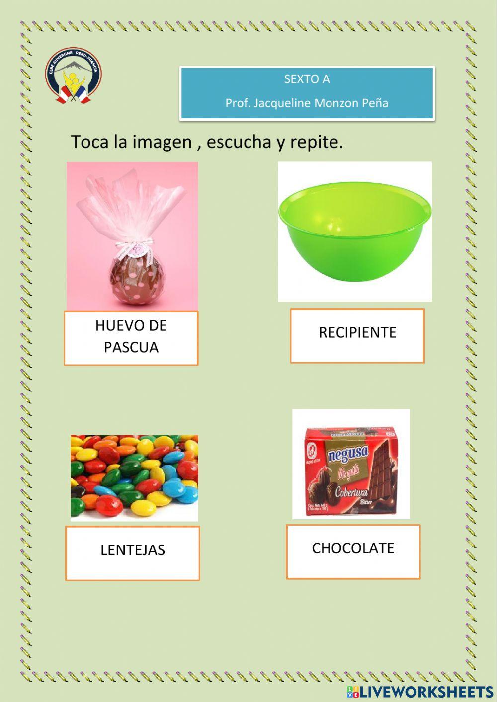 Ùtiles para preparar huevo de pascua