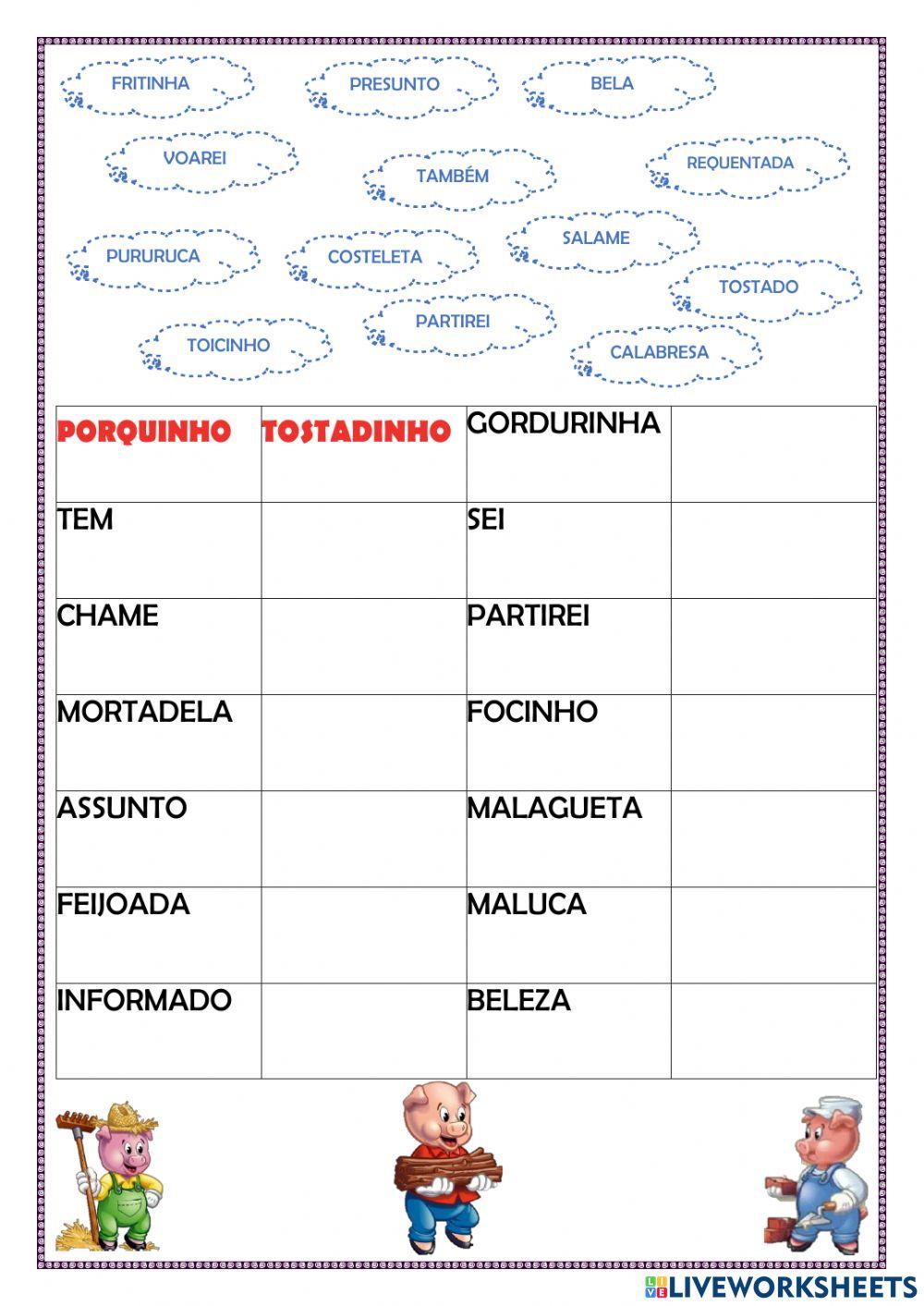 Atividade lingua portuguesa 3 ano - Recursos de ensino
