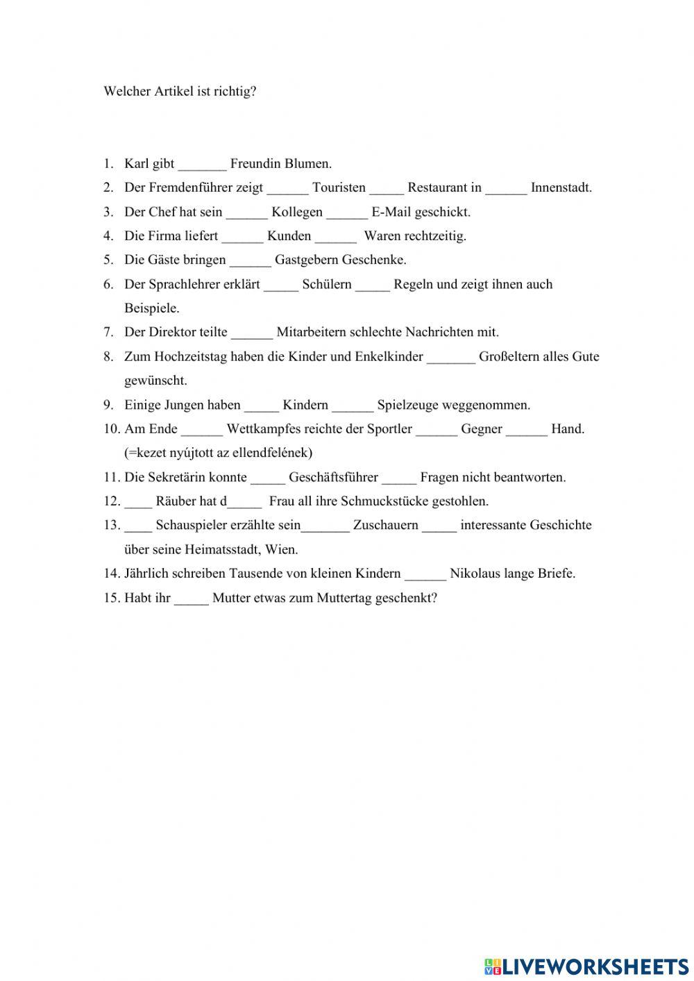 Deklination der Substantive