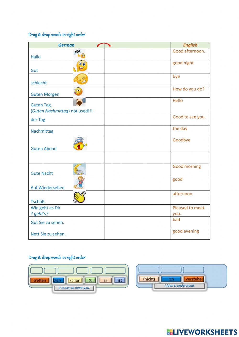 Greetings intruduction verbs