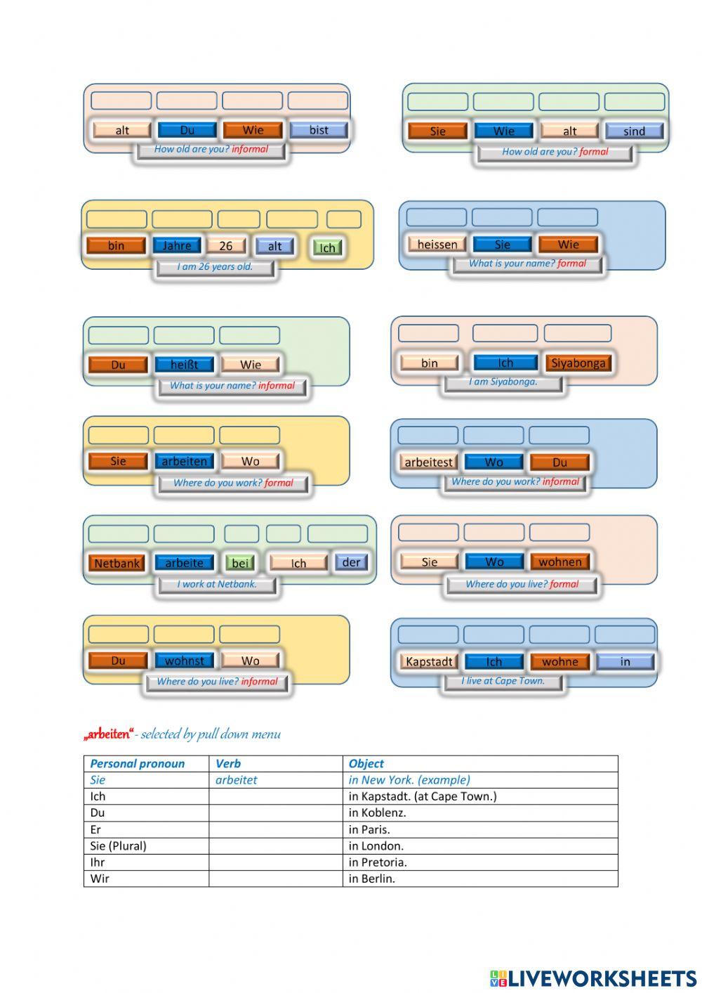 Greetings intruduction verbs
