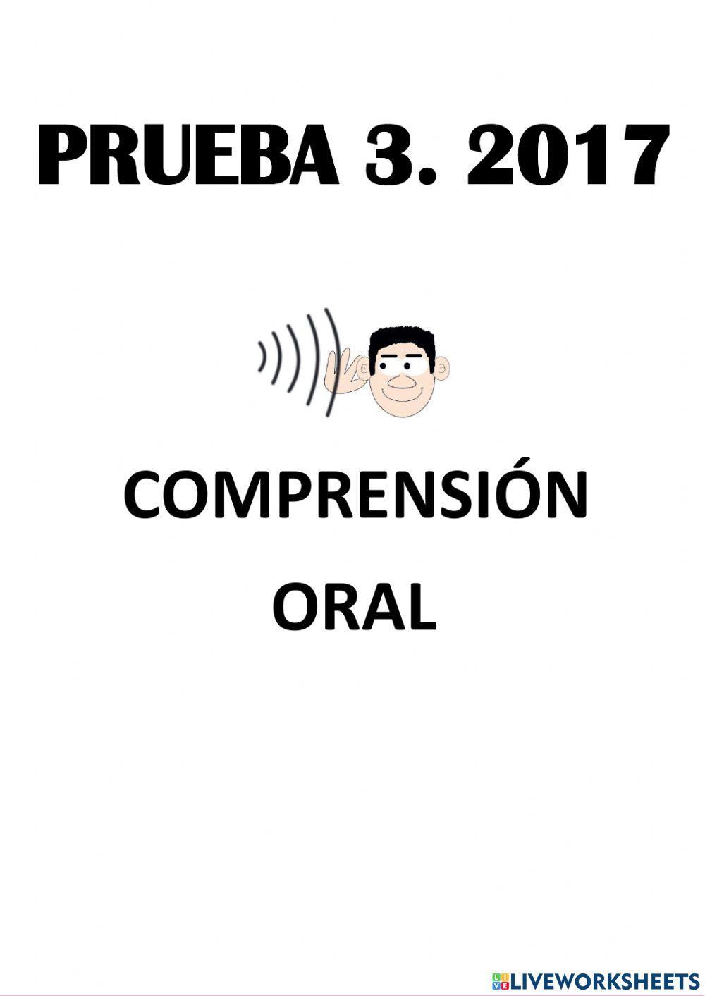 Comprensión oral. Prueba 2017