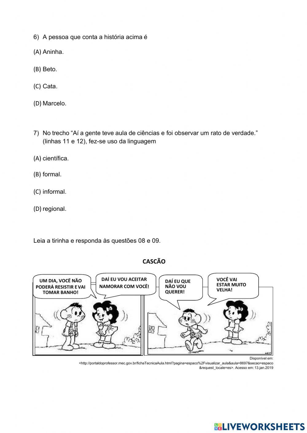 Língua Portuguesa - Textos