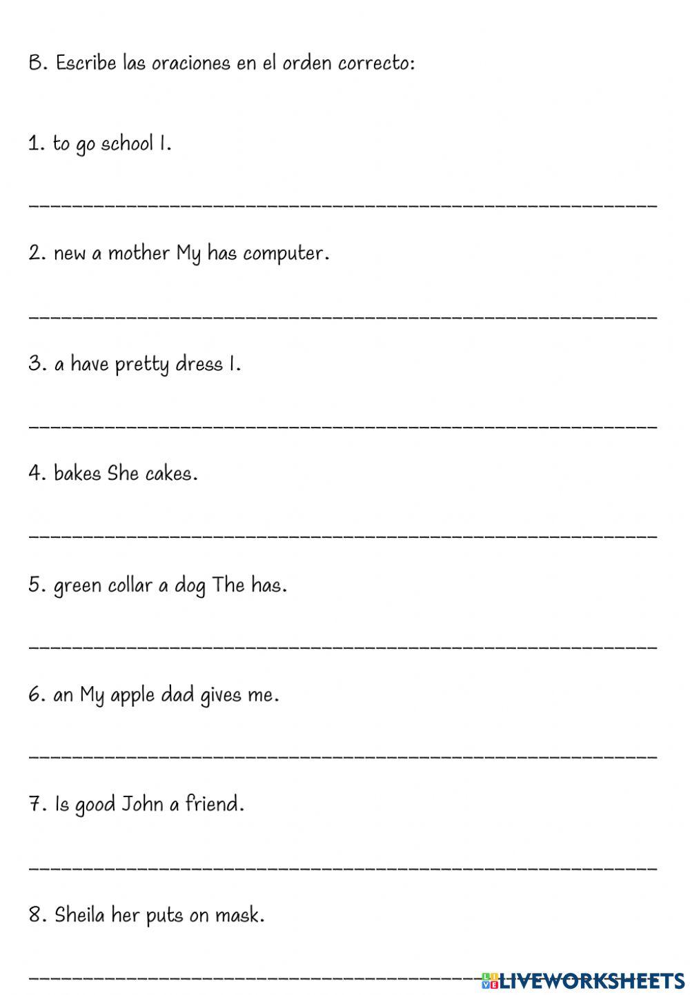 Parts of Speech and Sentence Unscramble