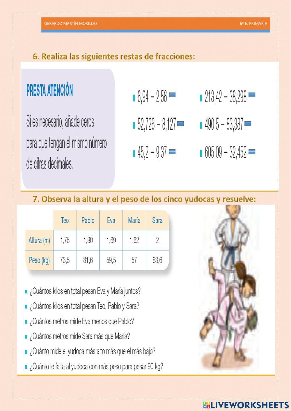 Cálculo y operaciones. Ficha 11.