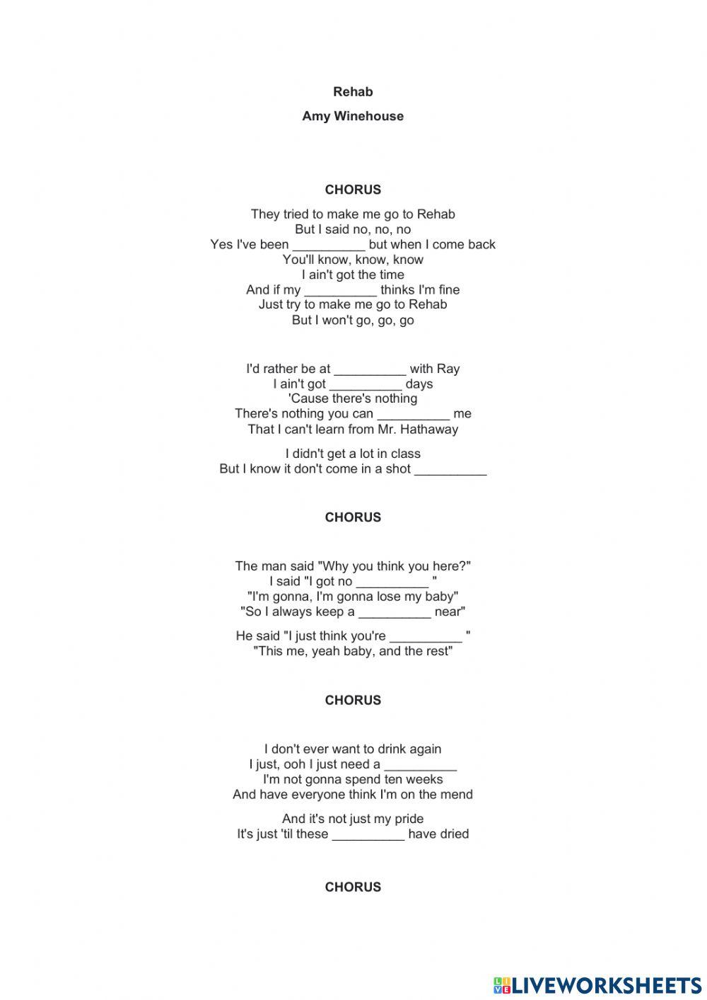 Rehab - Amy Winehouse