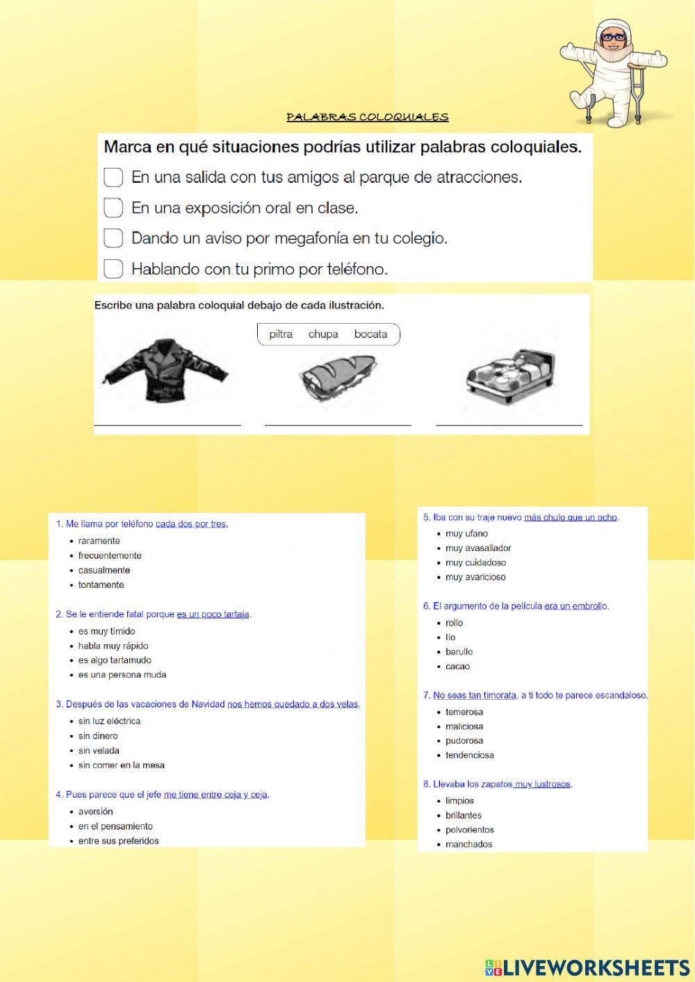 Palabras coloquiales