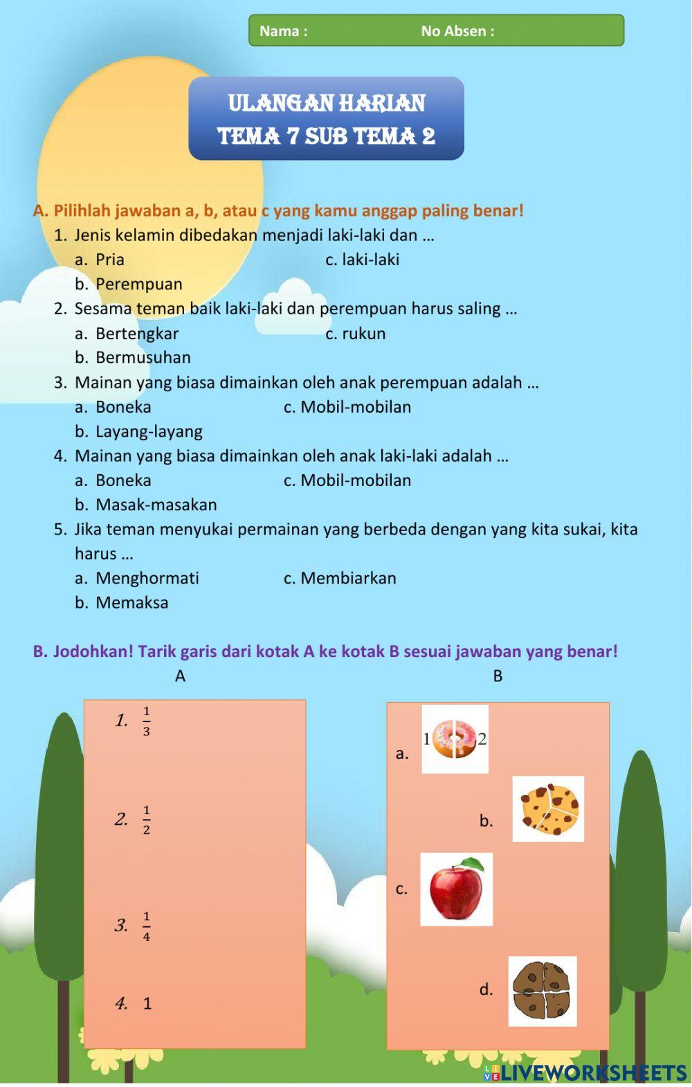 Ulangan Kelas 2 SD Negeri Kalisabuk 01