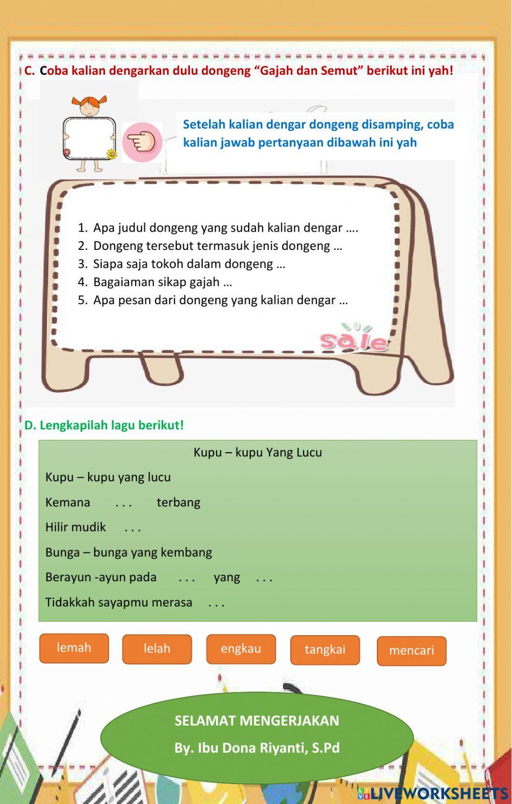 Ulangan Kelas 2 SD Negeri Kalisabuk 01