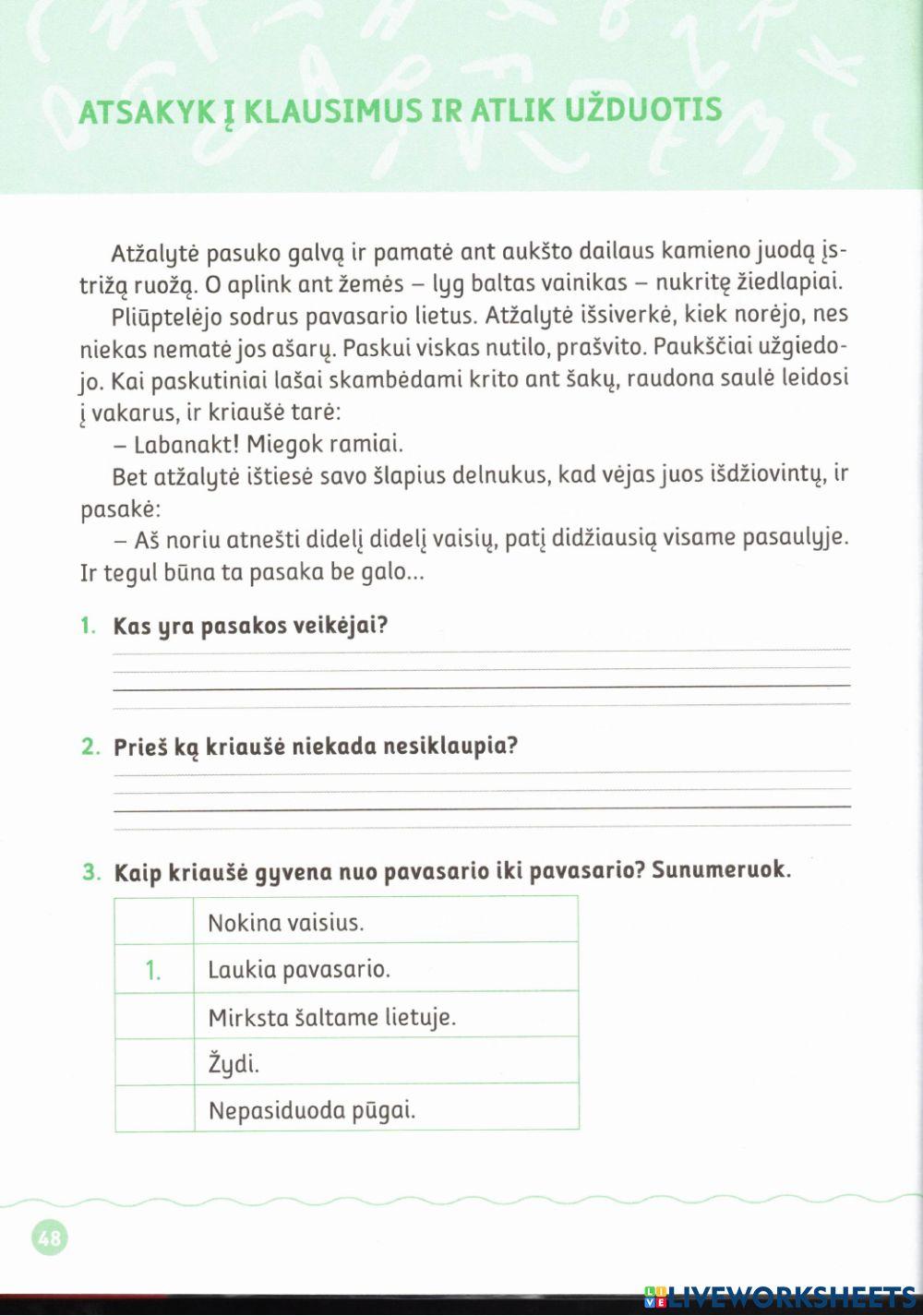 Teksto supratimas. Kriaušytė