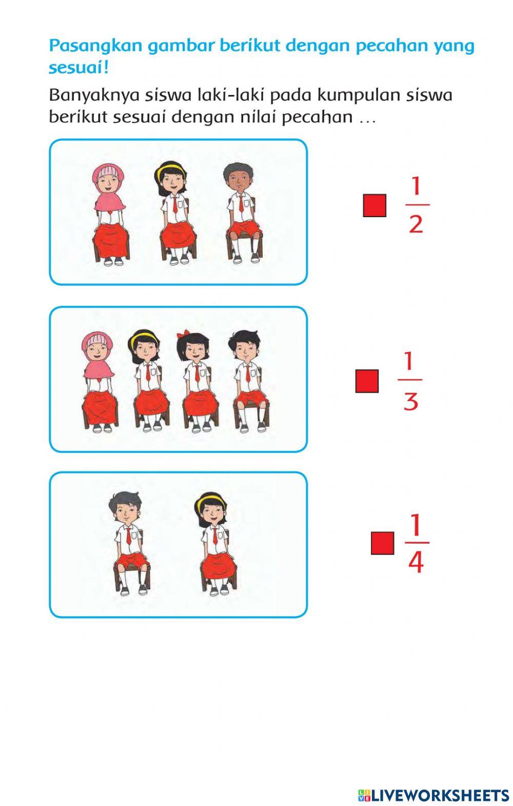 Menyebutkan banyak laki-laki dan perempuan dalam bentuk pecahan