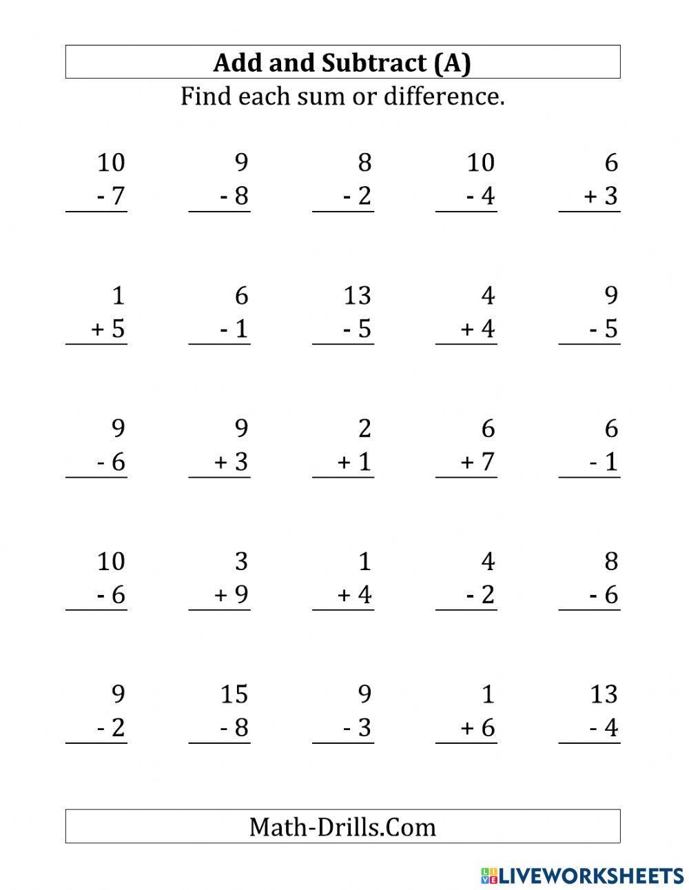 Mad Minute-2 online exercise for | Live Worksheets