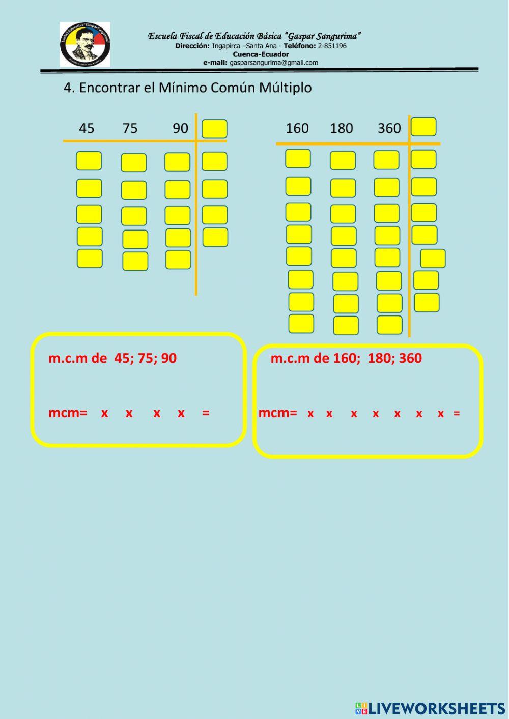 Minimo Comun Multiplo
