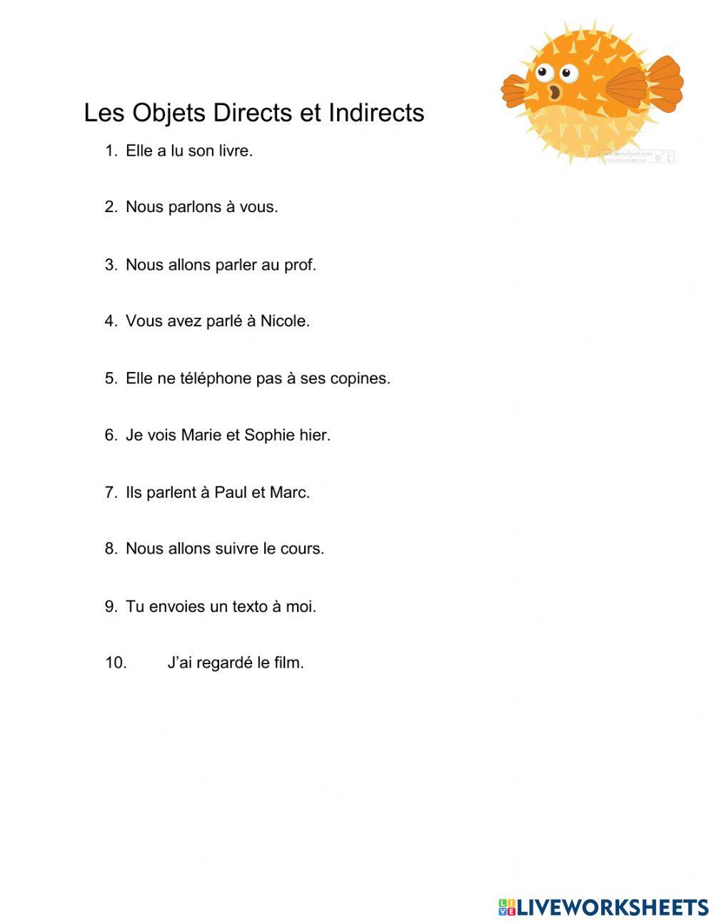 Les Objets Directs et Indirects