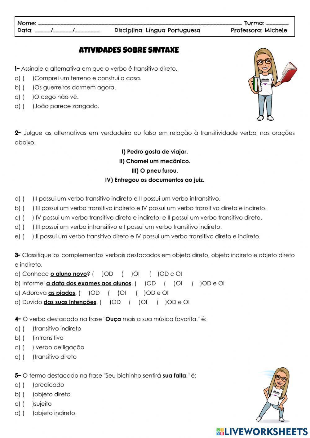 Transitividade e Objetos