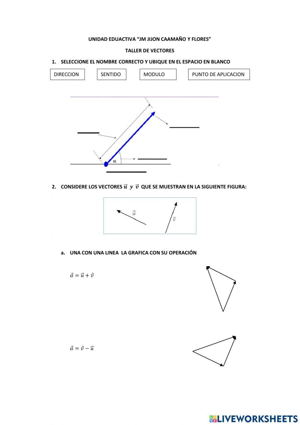 Operaciones con vectores
