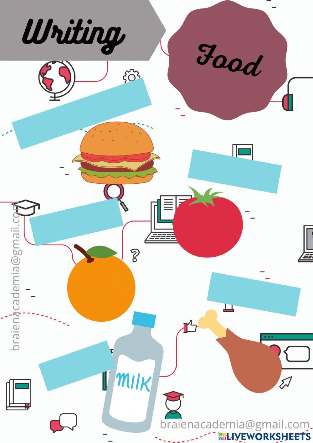 Food. Writing 870493 | Pilu2581 | Live Worksheets
