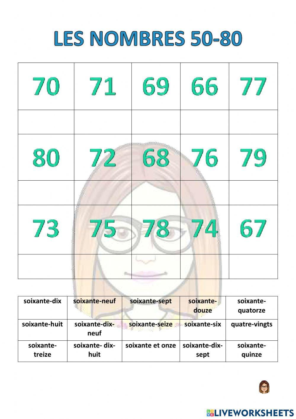 Les nombres cte 50-80
