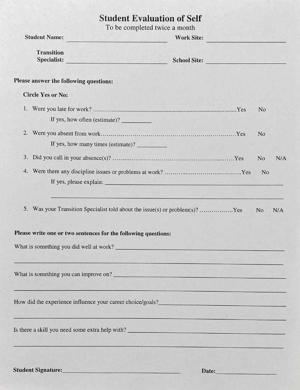 Self - Evaluation Form -29