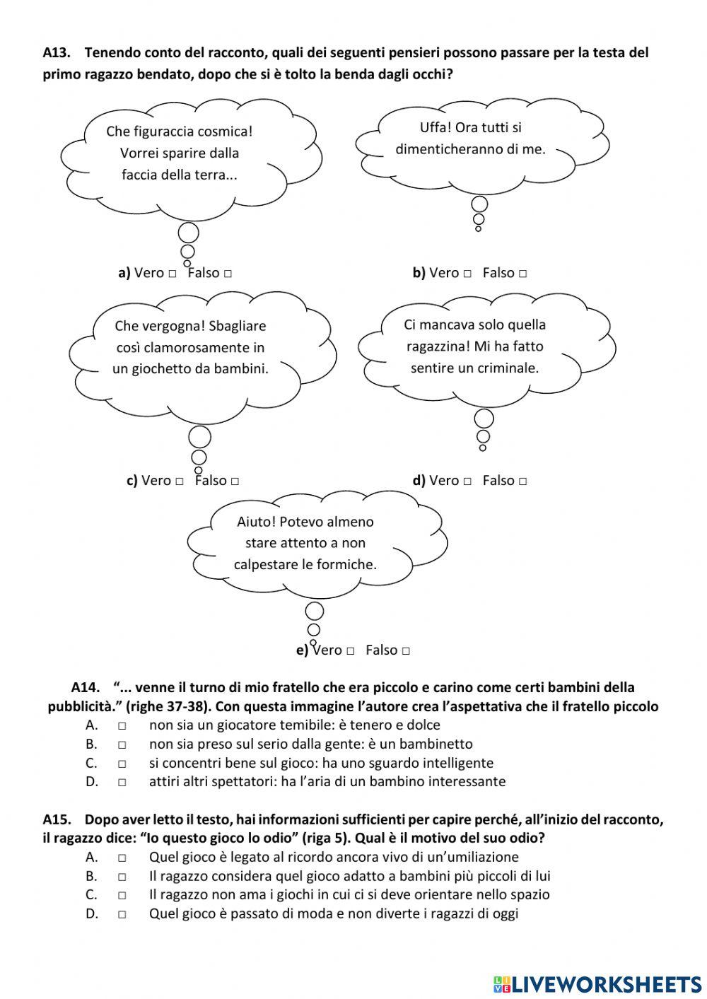 Prova Invalsi Italiano 2015 - 2016 prima parte