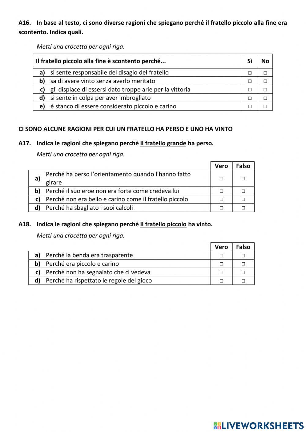 Prova Invalsi Italiano 2015 - 2016 prima parte