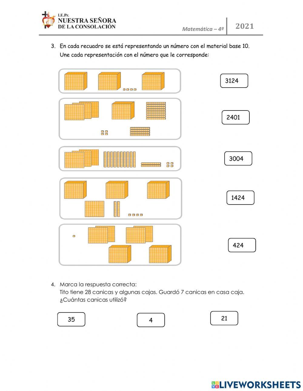 Evaluación Diagnóstico: Matemática