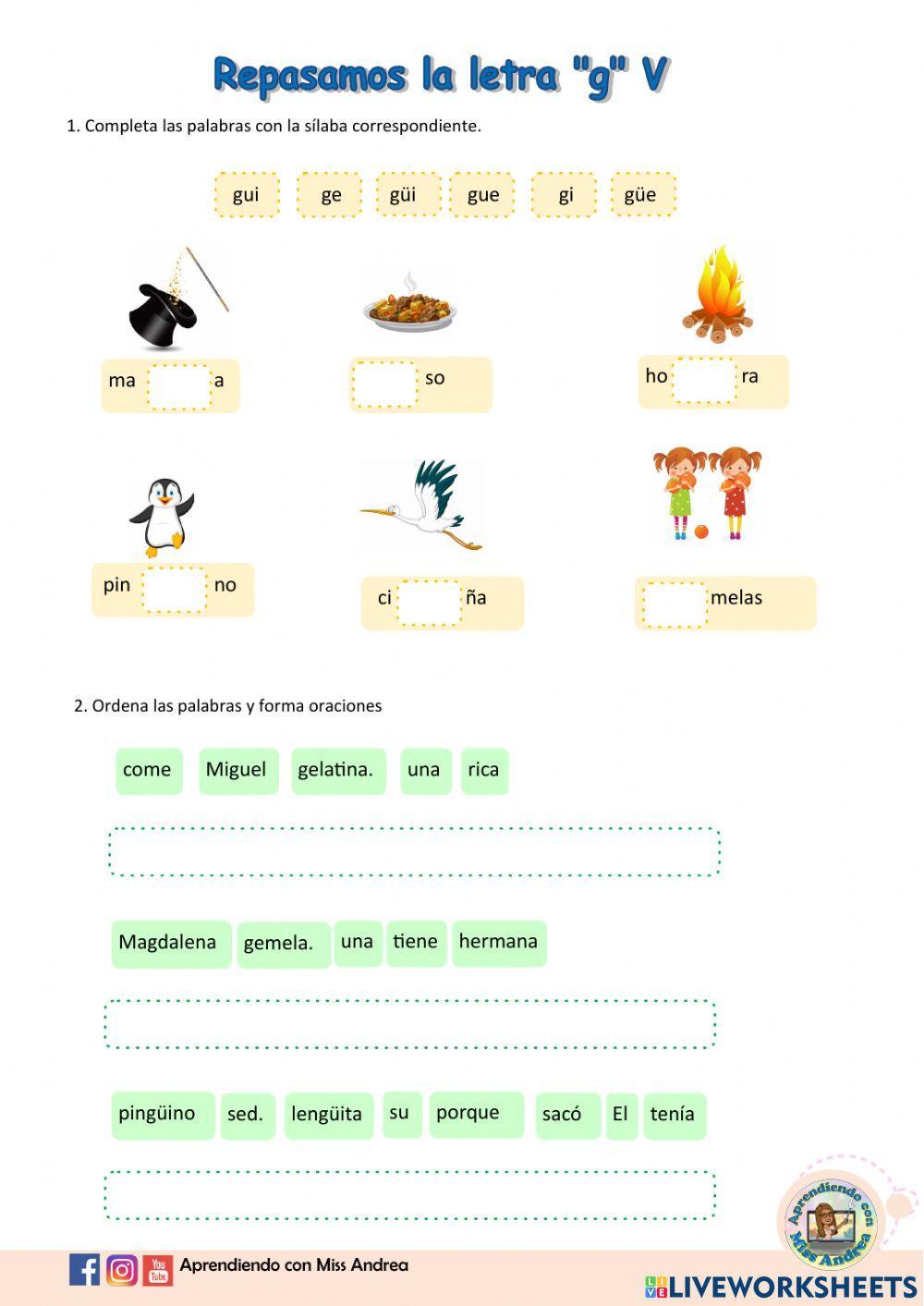 Repasamos la letra -g- V