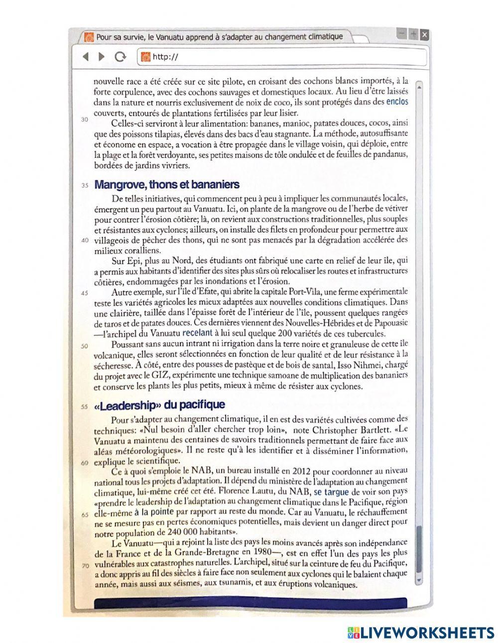 Environnement et écologie