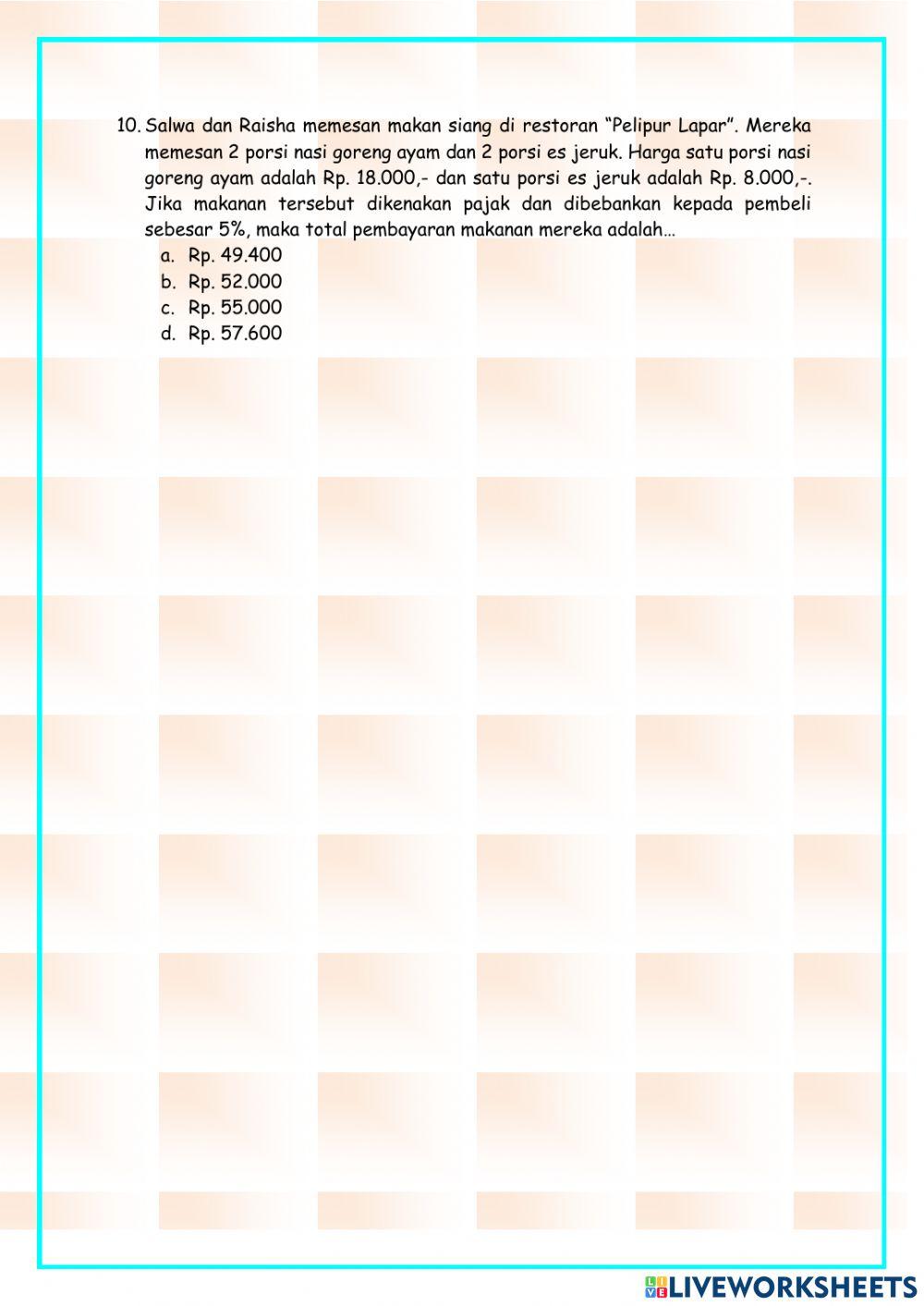 Latihan Pajak Aritmatika Sosial